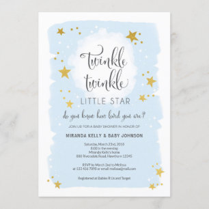 Inbjudan med Twinkle Twinkle Little Star Baby Show