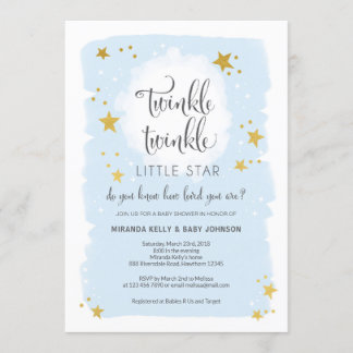 Inbjudan med Twinkle Twinkle Little Star Baby Show