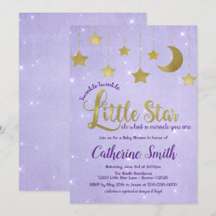Inbjudan med Twinkle Twinkle Little Star Baby Show