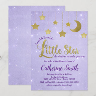 Inbjudan med Twinkle Twinkle Little Star Baby Show