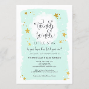 Inbjudan med Twinkle Twinkle Little Star Baby Show