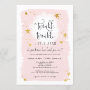 Inbjudan med Twinkle Twinkle Little Star Baby Show