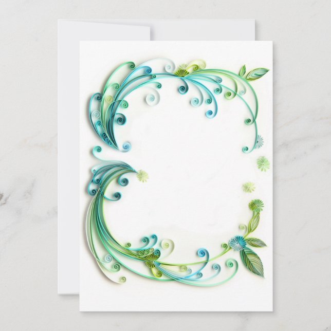 Inbjudan/mellanlägg/kort "för grönt" tom inbjudningar (Framsida)