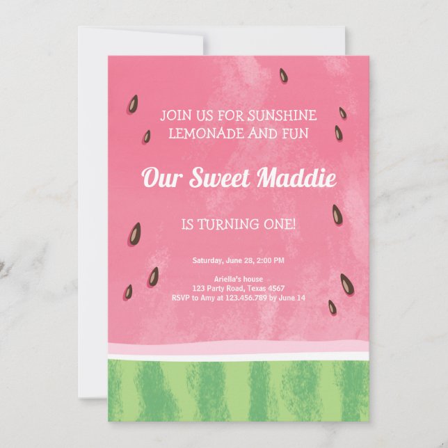 Inbjudan Melon party, sommardag (Framsida)