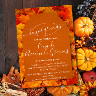 Inbjudan Middag på Thanksgiving Höstlöv