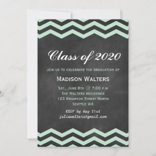 Inbjudan Mint & Chalkboard Studenten