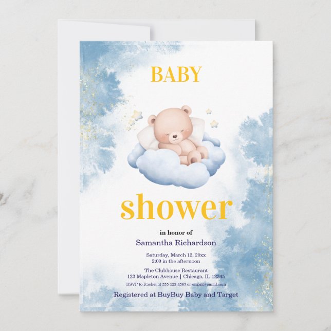 Inbjudan Mottagning för vår lilla björn (Framsida)