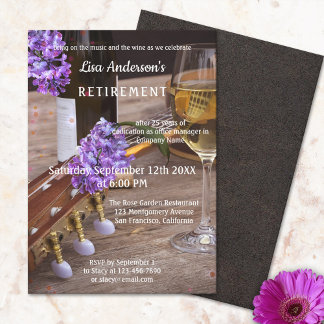 Inbjudan Music Vin och Lilac Flowers Pension