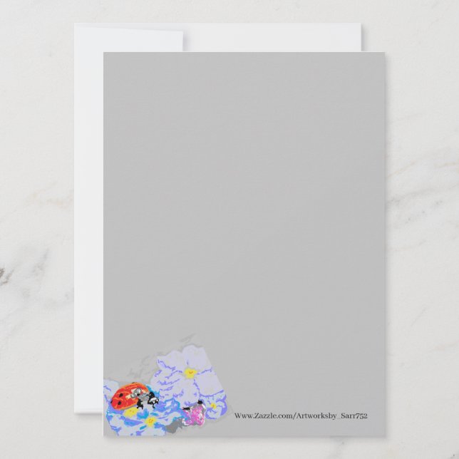 Inbjudan { Nyckelpiga } (Baksida)