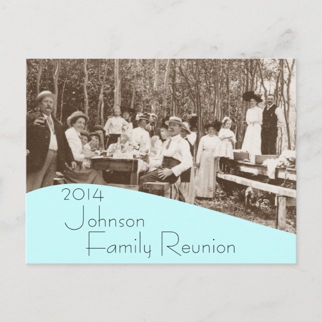 Inbjudan om återförening av Picnic-familjen med vy Vykort (Framsida)