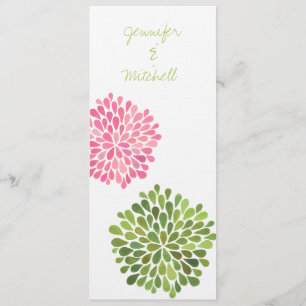 Inbjudan om blommor i Bröllop till Rosa och Grönt