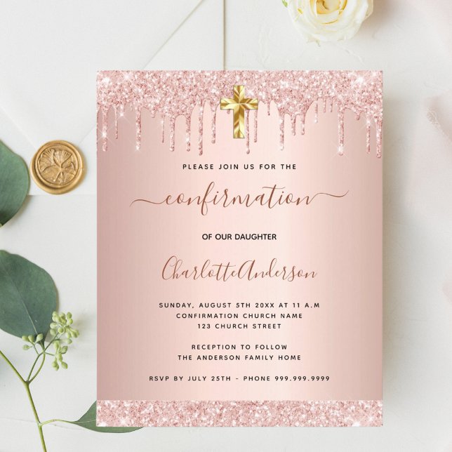 Inbjudan om budgetbekräftelse ro guld glitter (Skapare uppladdad)