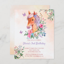 Inbjudan om födelsefödelserbjudande för Pastel ros