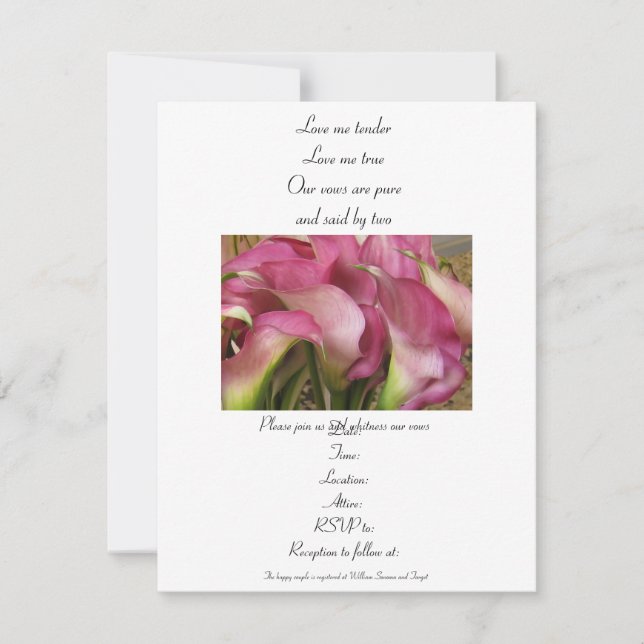 Inbjudan om förnyelse av Bröllop eller arbetstills (Framsida)