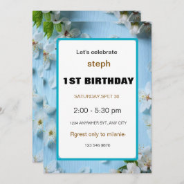 inbjudan om första födelselogblommor