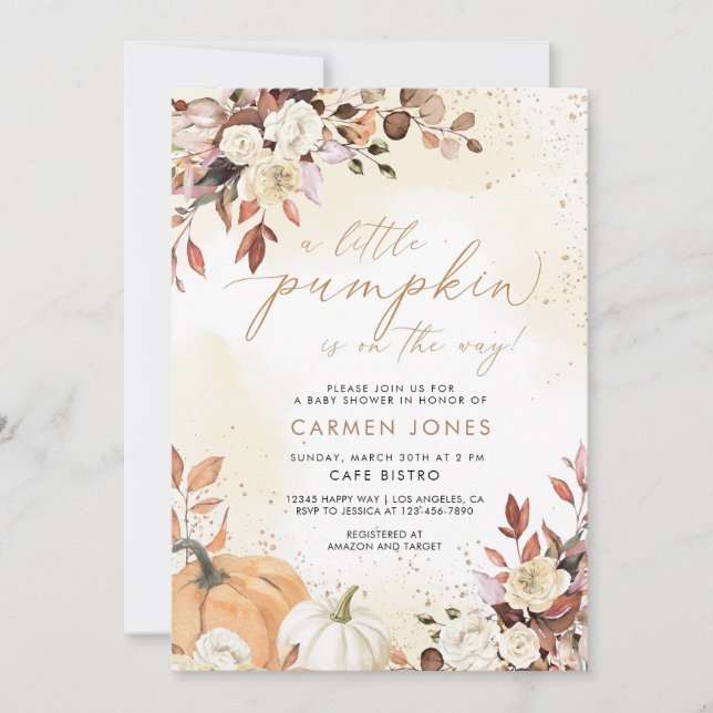 Inbjudan om liten babybabybabystövel på hösten (Framsida)