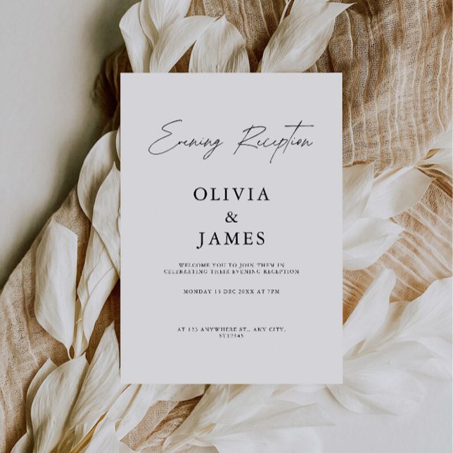 Inbjudan om minimalistisk kvällsmottagning (Minimalist Evening Reception Invitation)
