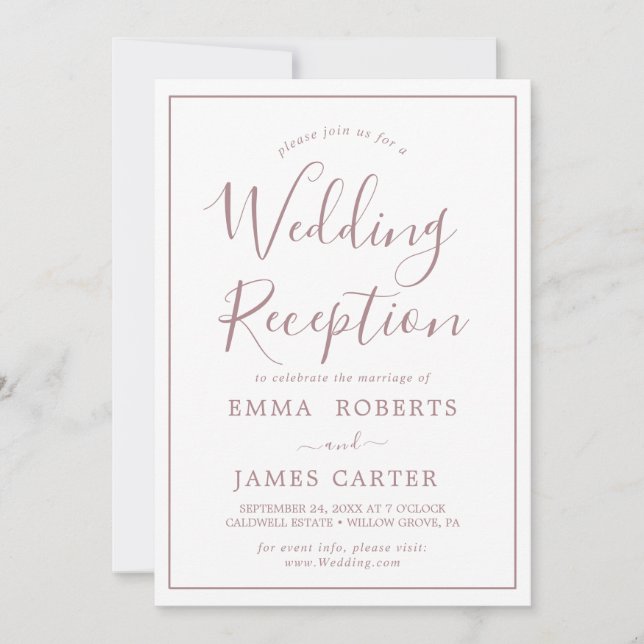 Inbjudan om minimalistiskt Ro-bröllop (Framsida)