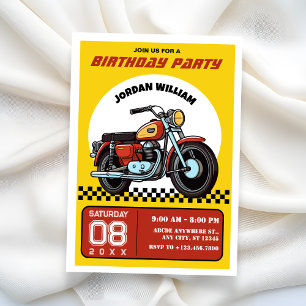 Inbjudan om motorcykelfödelsedagar i Retro