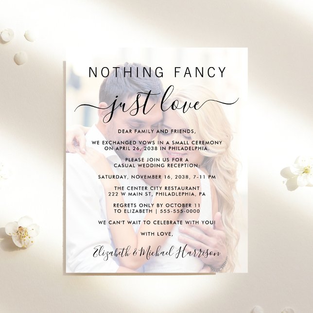 Inbjudan om mottagning av budgeterat fotoöverlägg  (An affordable invitation without compromising on quality or design)