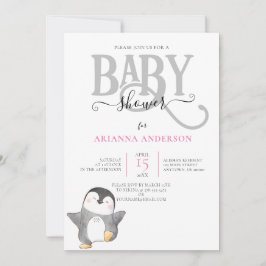 INBJUDAN OM NEUTRAL BABY SHOWER PENQUIN GENDER NEU