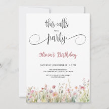 Inbjudan om överraskningsfödelsedag för Wildblomma