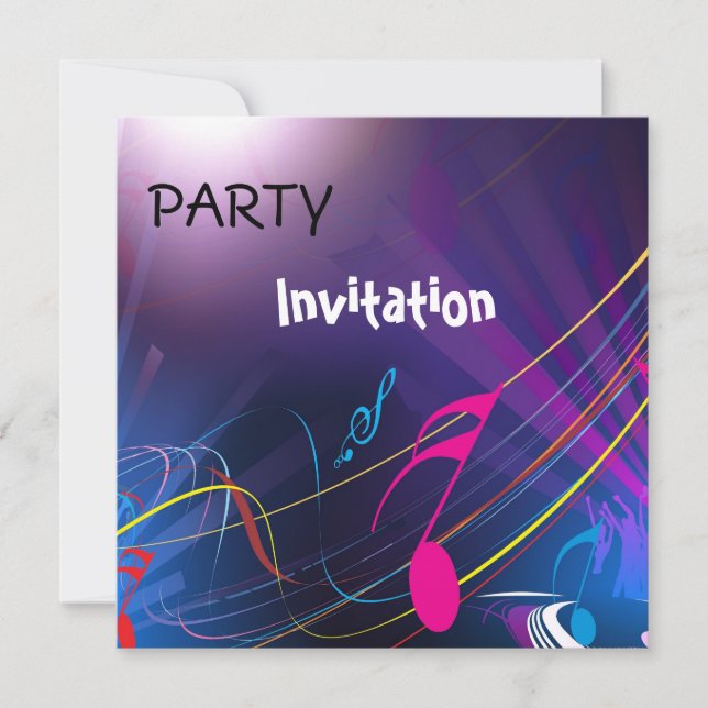 Inbjudan Party Musik noter Blue (Framsida)