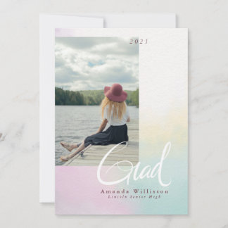 Inbjudan Pastel Rainbow Ombre 2 Studenten