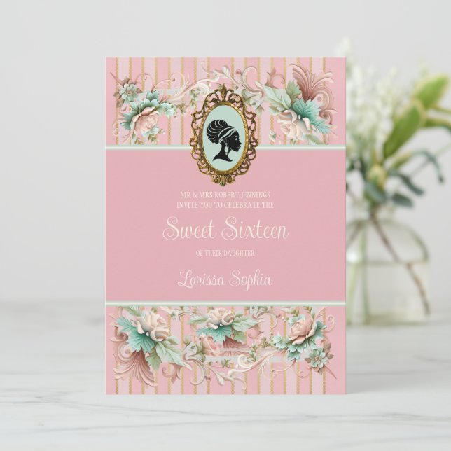 Inbjudan Pastel Reedy Era-Sweet sixteen (Stående Fram)