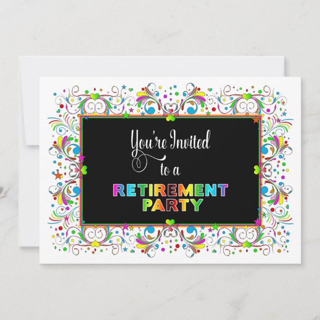 Inbjudan, Pension Party, levande Färg/design Inbjudningar (Framsida)