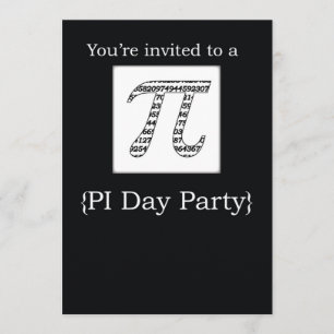 Inbjudan Pi Day Party Black