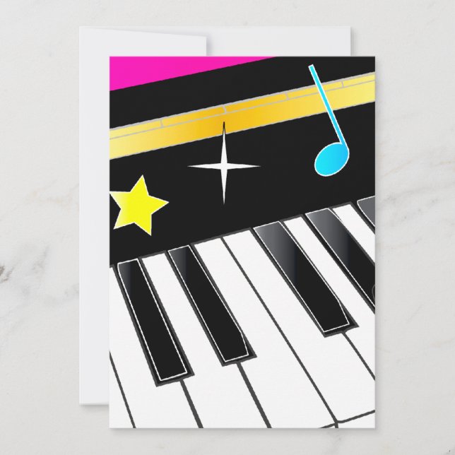 Inbjudan: Piano-skälet med Piano Nycklar Inbjudningar (Framsida)