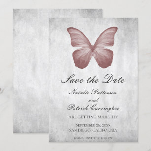 Inbjudan Pink Butterfly Save the Date