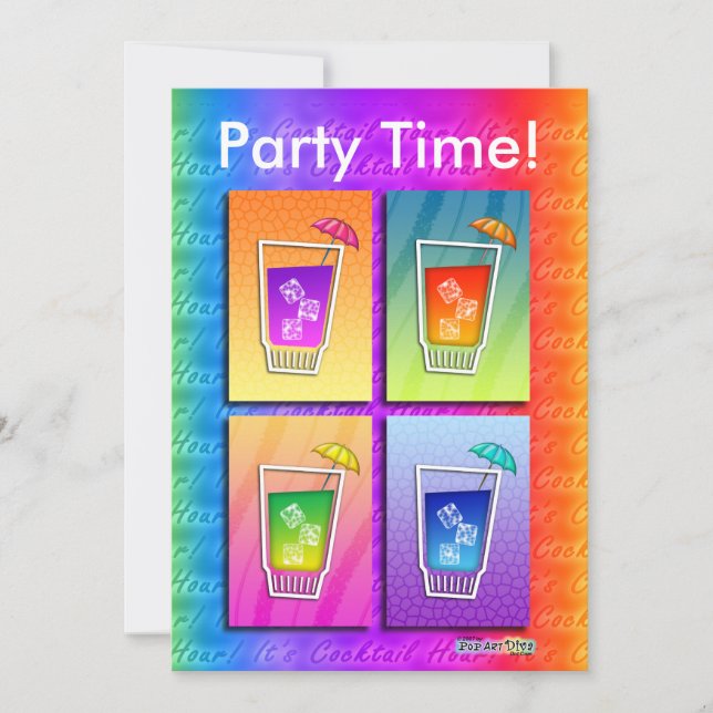 Inbjudan - Pop Art Cocktails (Framsida)