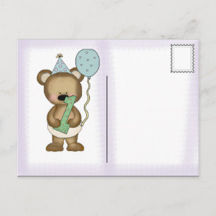 Inbjudan Postcard Baby första Födelsedagsfest Vykort