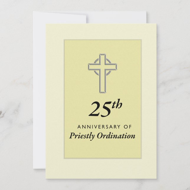 Inbjudan Priest 25-årsdagen för ordination w (Framsida)