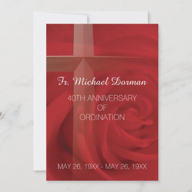 Inbjudan Priest 40-årsdagen Ordination Red (Framsida)
