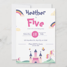 Inbjudan - Prinsess tema- Anpassa Namn Ålder