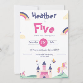 Inbjudan - Prinsess tema- Anpassa Namn Ålder