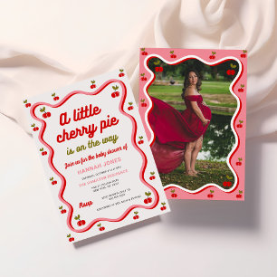 Inbjudan Retro Cherry Valentine Baby Shower