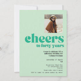 Inbjudan, Retro Sage Grönt, 40-årsdagen party Inbjudningar