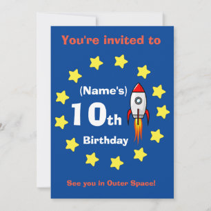 Inbjudan - Rocket frakt Anpassningsbar Birthday - 
