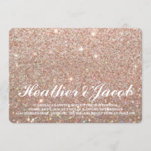 Inbjudan - rosa guld- Glit Fab bröllop