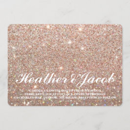 Inbjudan - rosa guld- Glit Fab bröllop