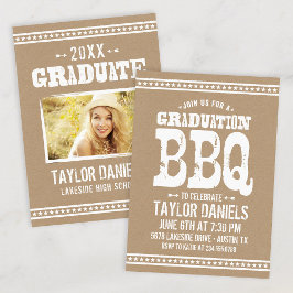 Inbjudan Rustic Kraft Studenten Photo BBQ