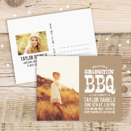 Inbjudan Rustic Kraft Studenten Photo BBQ