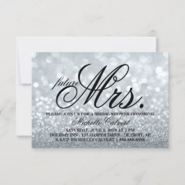 Inbjudan - Silver Glitter Fab Shower future Mrs.