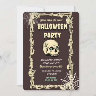 Inbjudan Skull Halloween fest