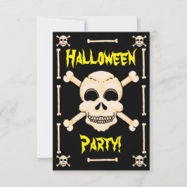 Inbjudan Skull & korsben Halloween fest