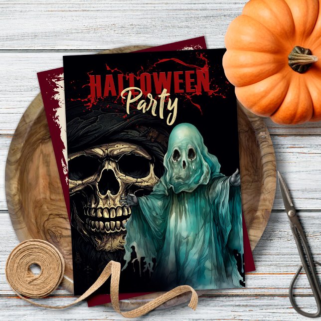 Inbjudan Skull och Ghost Mystic Halloween fest (Skapare uppladdad)